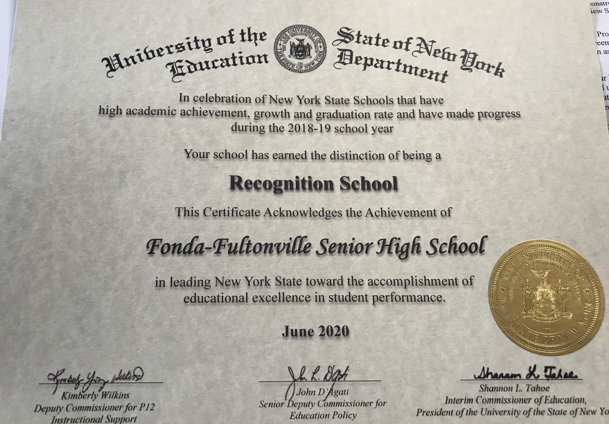 FFCS earns distinction as NYS Recognition Schools