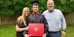 Class of 2017 graduate Alec Mahon and his family after his graduation from Rensselaer Polytechnic Institute (RPI)