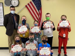 5th Grade Recipients: Luke Furnare, Cooper Hanson, Wyatt Hayes, Blake Hulslander, Landon Kilburn, Josie Novak and Addison Weaver