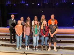 The Class of 2022 - Top 10 posing with FFHS Principal Mr. Grady.