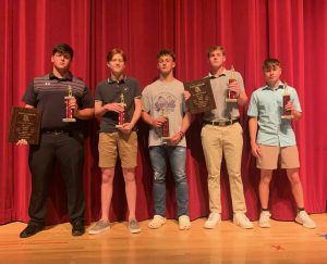 FFHS baseball team members at the FFCS High School Sports Awards on Monday, June 6.
