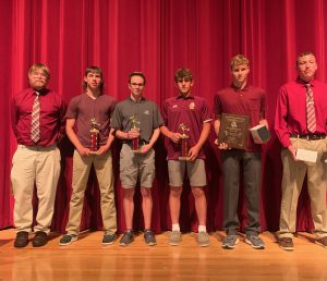 FFHS Boys' Soccer team members at the FFCS High School Sports Awards on Monday, June 6.