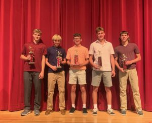 FFHS Boys' Cross Country team members at the FFCS High School Sports Awards on Monday, June 6.