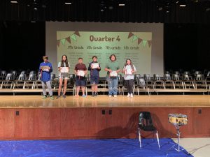 FFMS seventh grade Character Education award recipients for the fourth quarter.