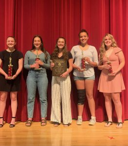 FFHS Girls' Basketball team members at the FFCS High School Sports Awards on Monday, June 6.
