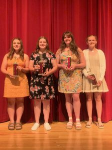FFHS Girls' Swim team members at the FFCS High School Sports Awards on Monday, June 6.