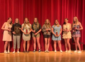 FFHS Girls' Outdoor Track team members at the FFCS High School Sports Awards on Monday, June 6.