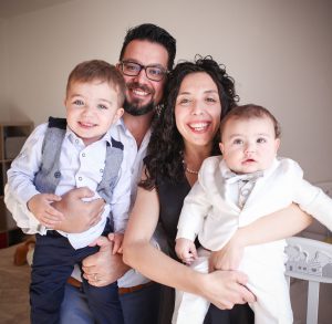 Peter Farina with wife and children.