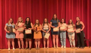 FFHS softball team members at the FFCS High School Sports Awards on Monday, June 6.