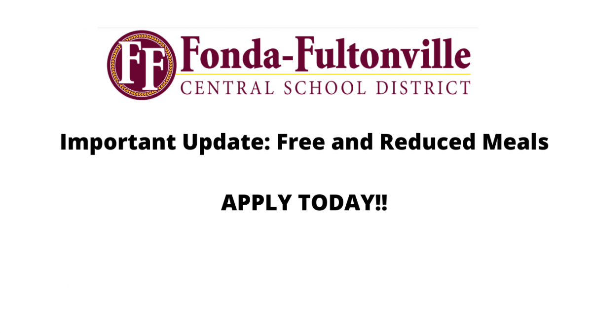 Important Update: Free and Reduced Meals; APPLY TODAY