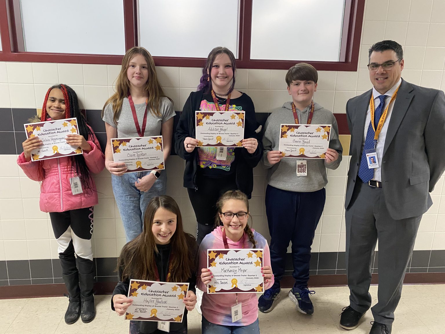 Character Education Awards for Second Quarter FondaFultonville