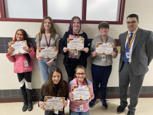 7th Grade Character Ed recipients: Gavin Boyd,Claire Dickson,Mackenzie Meyer, Brooke Mormile, Haylee Pawloski and Addison Weigel.