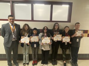 6th Grade Recipients: Abigail Gamble, Cooper Hanson, Jesuel Perez Jimenez, Isabella Rice Ariana Taylor, Aubrey Teta