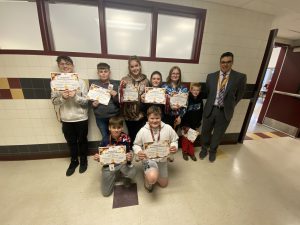 7th Grade Recipients: Adrianne Allen, Trevor Burke, Landen Cameron, Sidney Carpenter, Henry Huckans, Aidan Sheridan, Jacob Spraker, Natalie Wemple