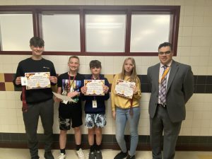 8th Grade Recipients: Keegan Croucher, Kilee Marriott, Tanner Sandel, AJ Walton