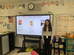 Fonda-Fultonville Elementary third-grade teacher Ms. Fogel in her classroom.