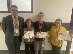 FFMS sixth grade Character Education award recipients.