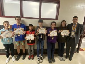 FFMS seventh grade Character Education award recipients.