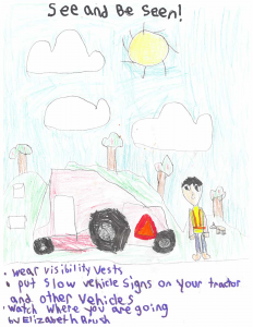 FFCS fourth-grader Elizabeth Brush's second-place entry in the New York Center for Agricultural Medicine and Health’s Farm Safety Art Contest.