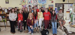 Pictured from front to back:  Mrs. Sherri Lott.  Second row:  Emma Cotter, Rowan Garcia, Delanie McRedmond, Aubrey Rose, Autumn Purcell, Karina DeMallie, Harper Huckans, Mackenzie Dowgielewicz, Aiden Butler.  Back row: James Mokay, Ryleigh George, Nick Myers,  Tristan Chan, Colin Pickering, Riley Wilson, Jayden Taylor, Kyla McRedmond.  