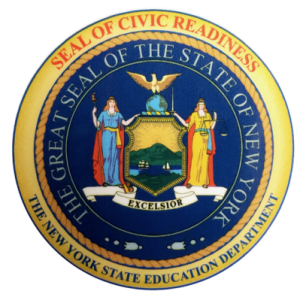 Official logo of the New York State Education Department's Seal of Civic Readiness.