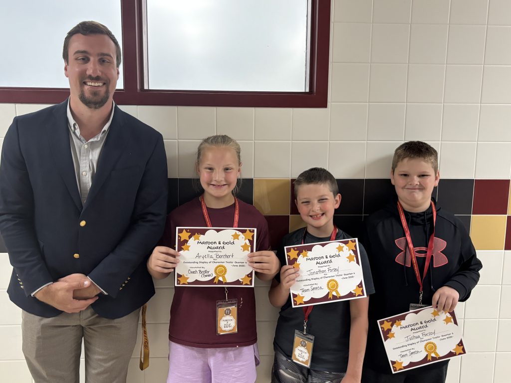 Fifth-grade recipients:  Aryella Borchert, Jonathan Forsey, Joshua Forsey.