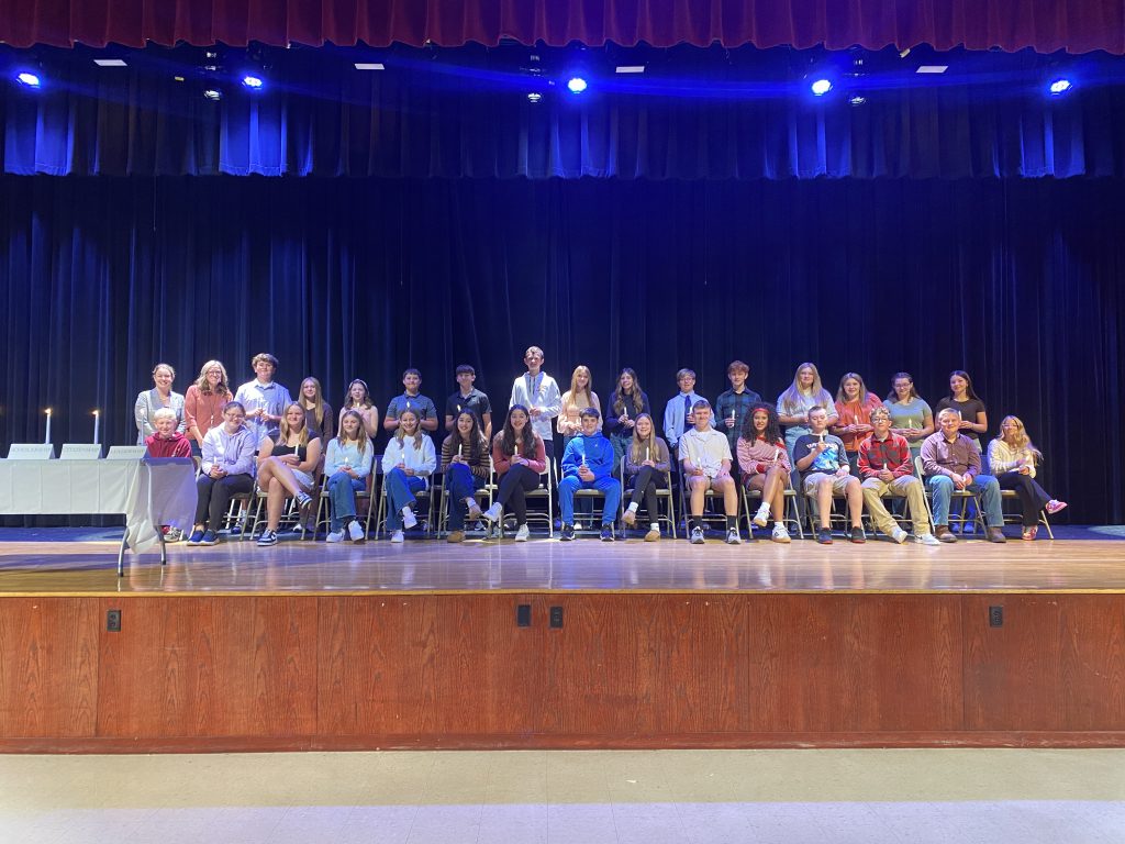 On Friday, October 10, middle school students were inducted into the National Junior Honor Society.