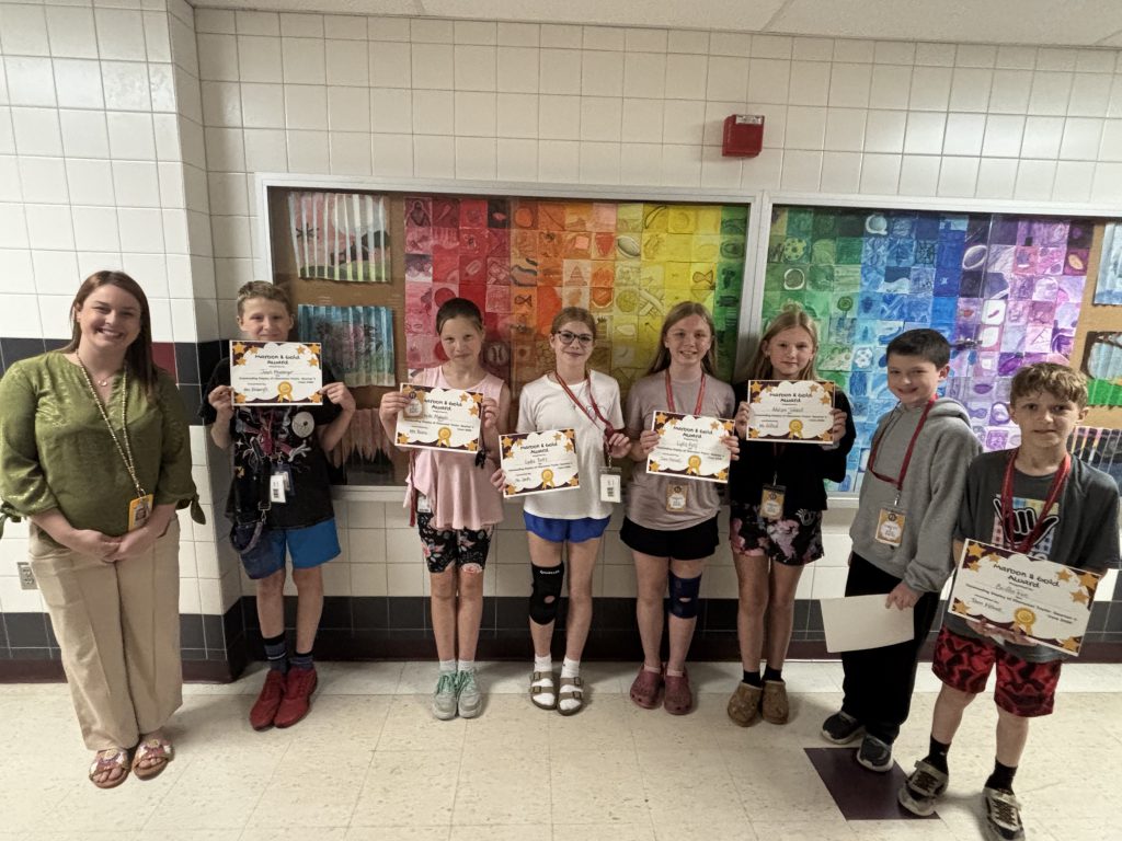 6th Grade Recipients: Lydia Bates, Jonathon Forsey, Lydia Kelly,Othello Malagisi, Jonah Momberger, Griffin Rue, Adalynn Tidwell, Serenity Travis.