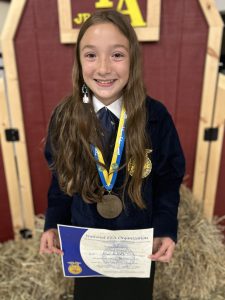 Eva Wilmot placed 3rd out of approximately 100 contestants in the inaugural Junior Floriculture Career Development Event (CDE).
