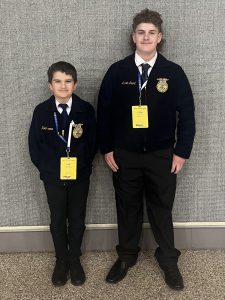 Koal Korona and Colton Groat earned 13th Place out of 83 teams in the Junior Tool Identification Career Development Event (CDE). Pictured (L-R) Koal Korona and Colton Groat.